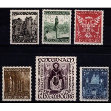 1947. Luxembourg. Genopbygning af kirken i Echternach. Komplet sæt. Postfrisk.